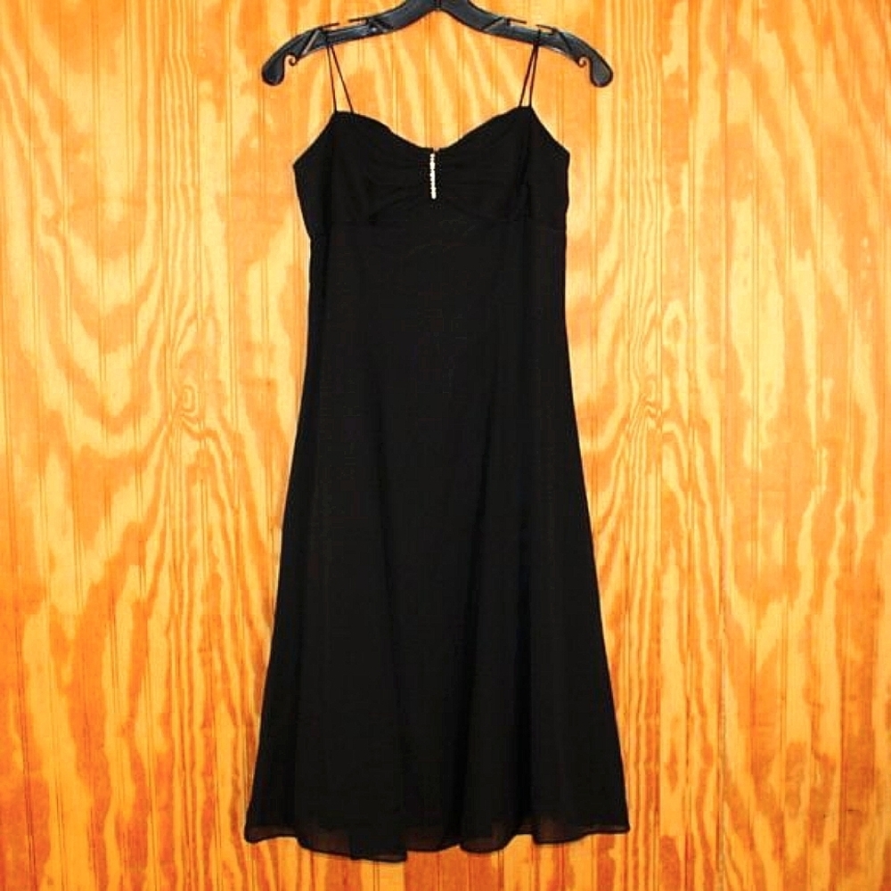Vintage Dave & Johnny by Laura Ryner Black Midi Dress - Size 7/8 - Made in USA